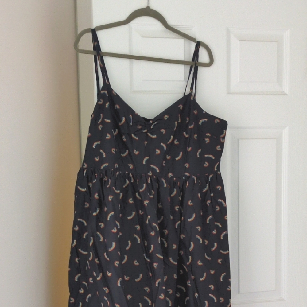 Modcloth Black Dress with Rainbow Detail